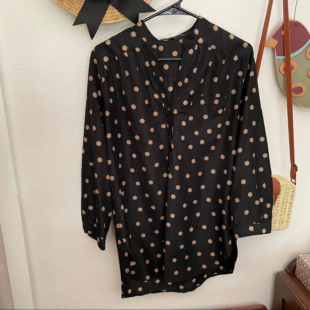 Modcloth Polka Dot Blouse in XL